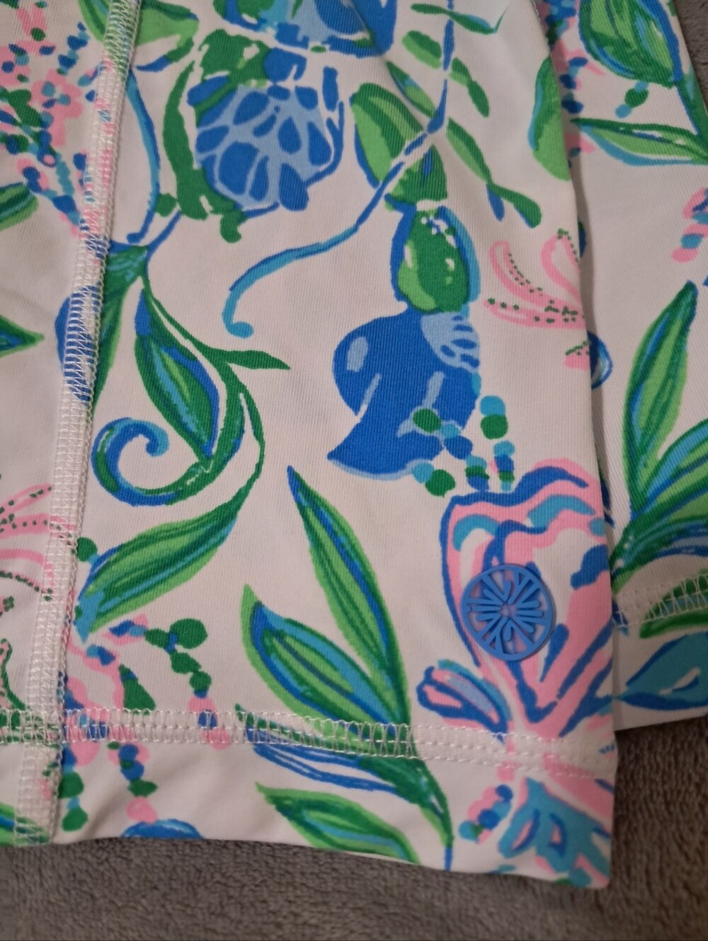 Lilly Pulitzer Luxletic Floral Renay UPF 50+ Tank Top Resort White Sz. L - Picture 3 of 8